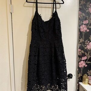 City Chic Black Spaghetti Strap Midi Sundress